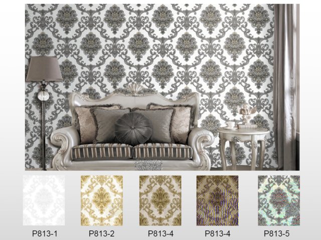 wallpaper batik silver ruang tamu murah